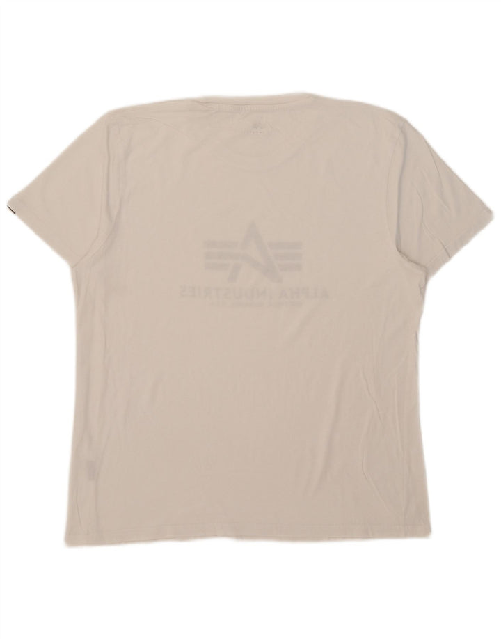 Alpha Industries Mens Graphic T-Shirt Top Large White