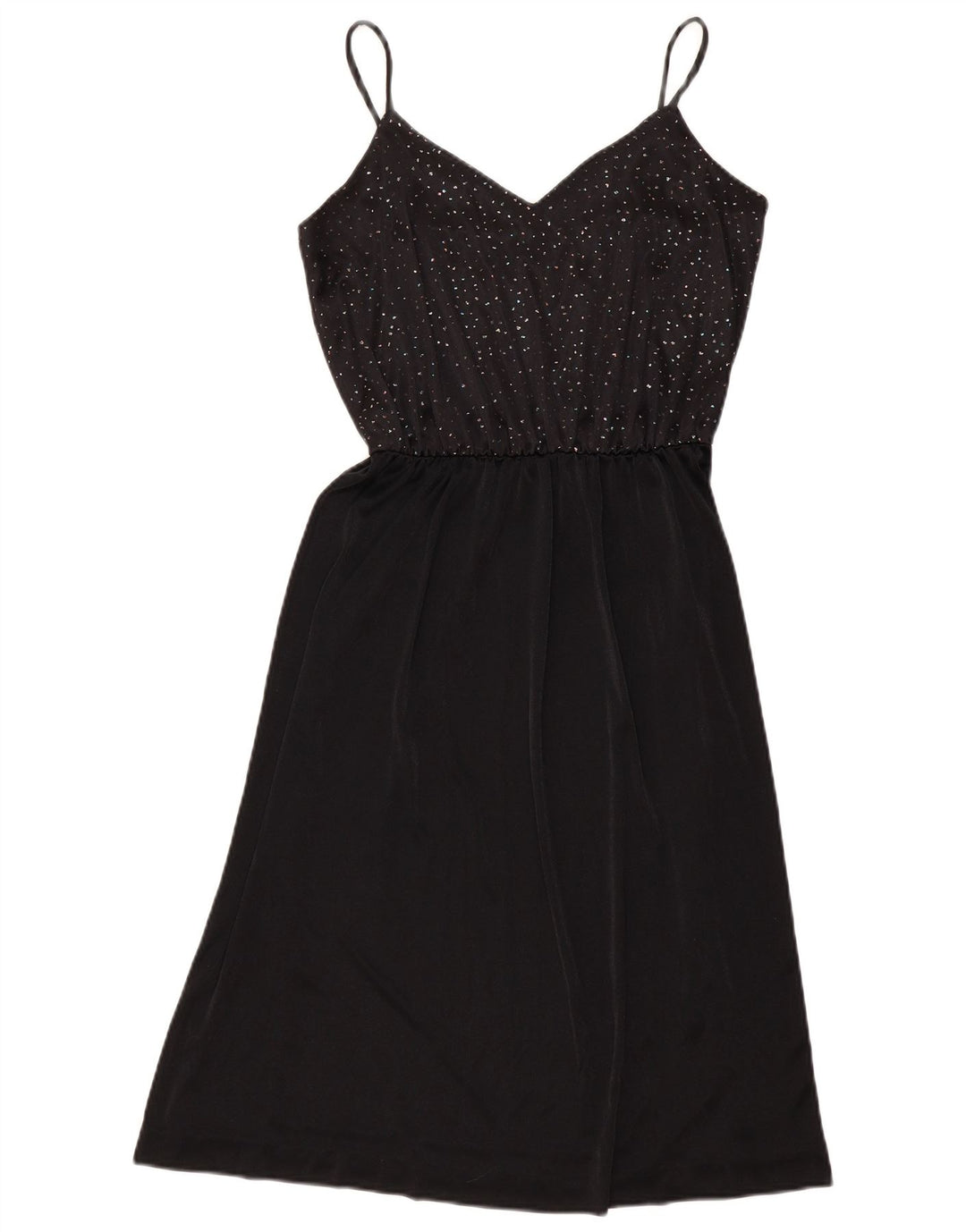 Vintage Womens Slip Dress UK 12 Medium Black