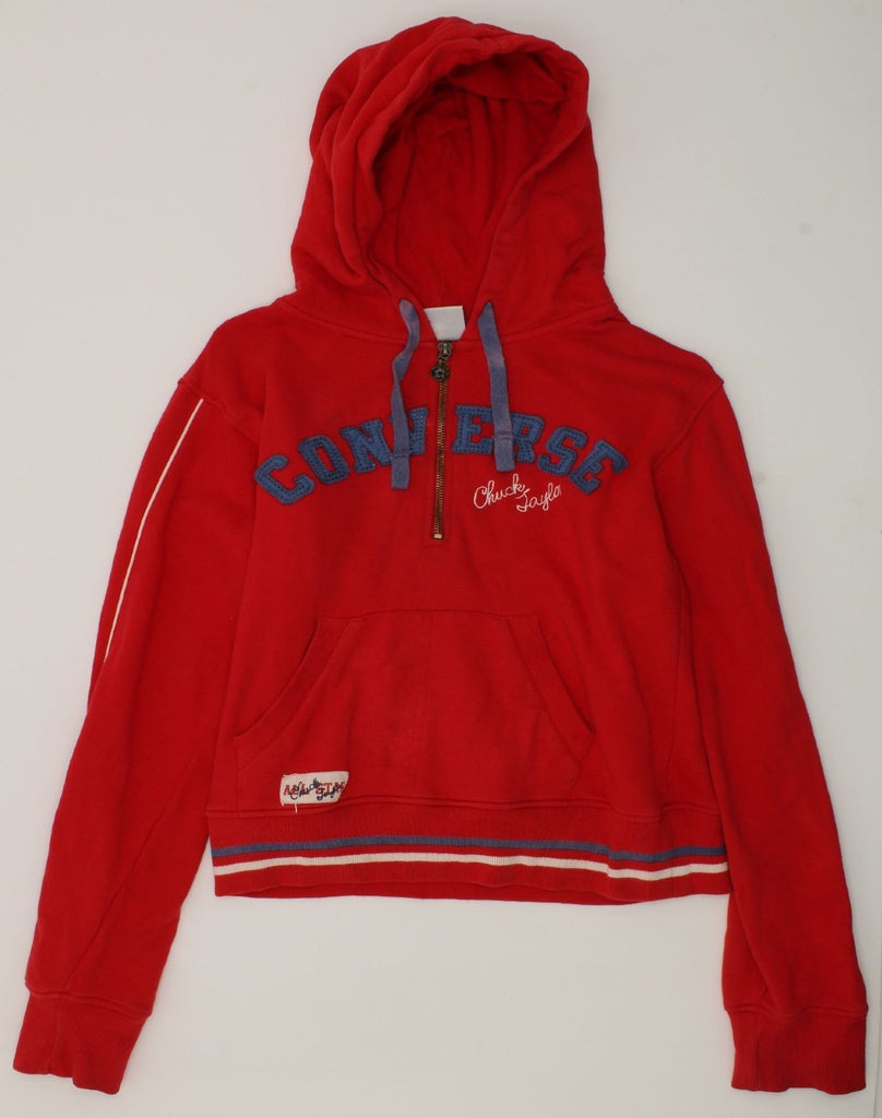 CONVERSE Boys All Star Graphic Zip Neck Hoodie Jumper 11-12 Years Red | Vintage Converse | Thrift | Second-Hand Converse | Used Clothing | Messina Hembry 