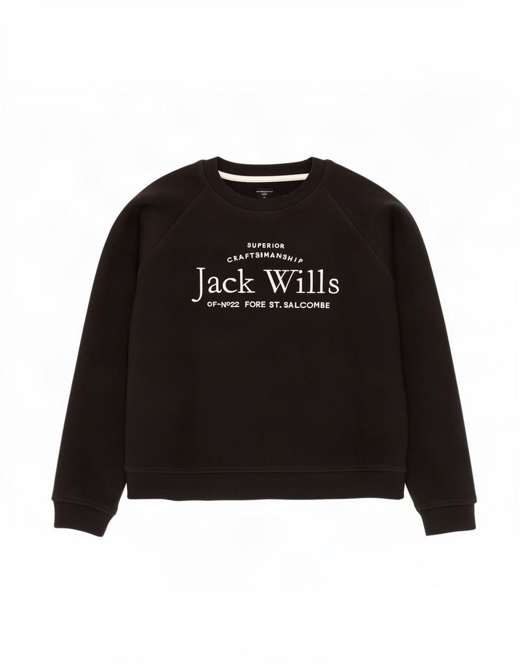 Jack Wills Womens Graphic Oversized Sweatshirt Jumper UK 12 Medium Black