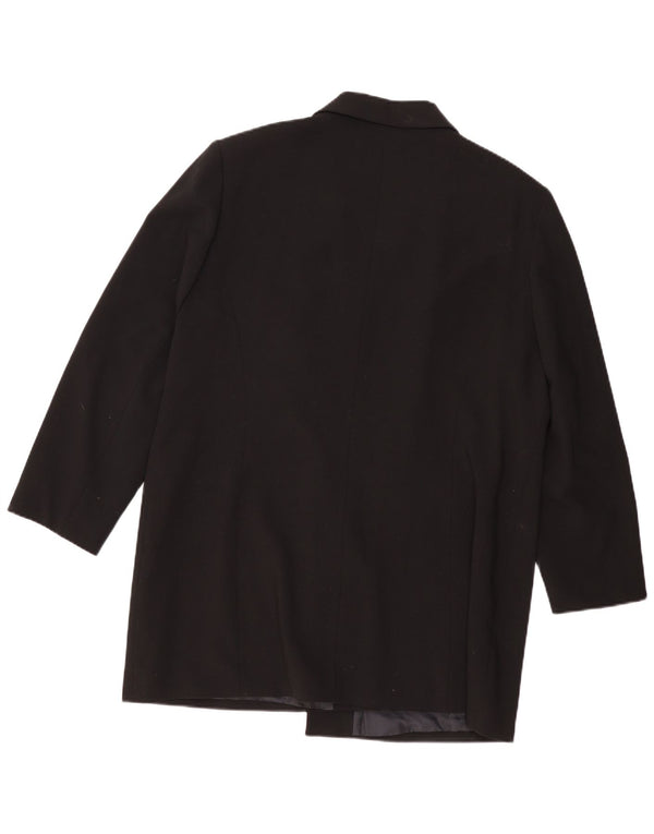 VINTAGE Womens Overcoat UK 14 Medium Black