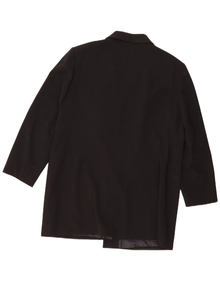 VINTAGE Womens Overcoat UK 14 Medium Black