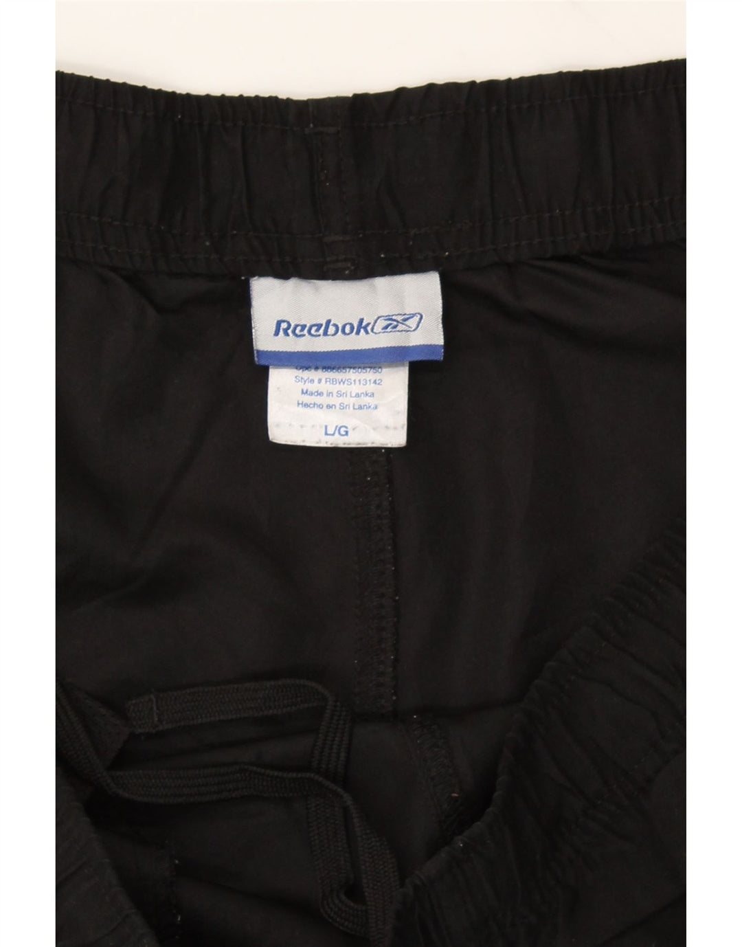 REEBOK Womens Sport Shorts UK 16 Large  Black Colourblock Polyester Vintage Reebok and Second-Hand Reebok from Messina Hembry 