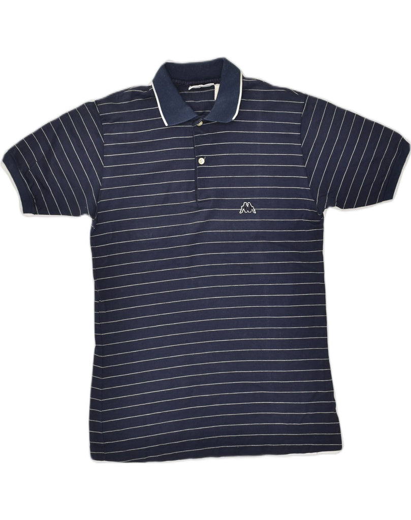 KAPPA Mens Polo Shirt Medium Navy Blue Striped Cotton | Vintage Kappa | Thrift | Second-Hand Kappa | Used Clothing | Messina Hembry 