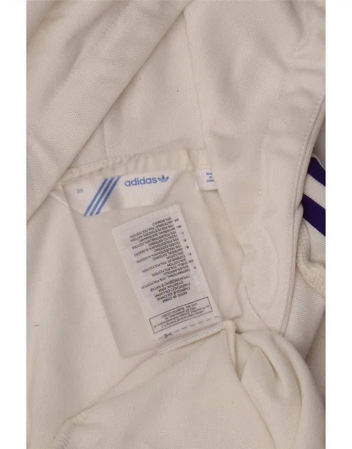 Adidas Womens Zip Hoodie Sweater EU 36 Small White Polyester