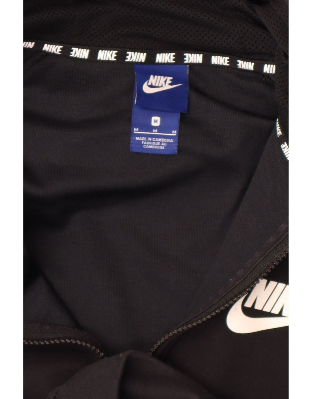 Nike Mens Graphic Zip Hoodie Sweater Medium Black