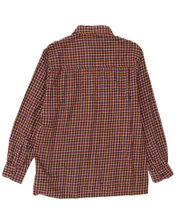 VINTAGE Mens Flannel Shirt Size 41/42 Large Multicoloured Check Cotton