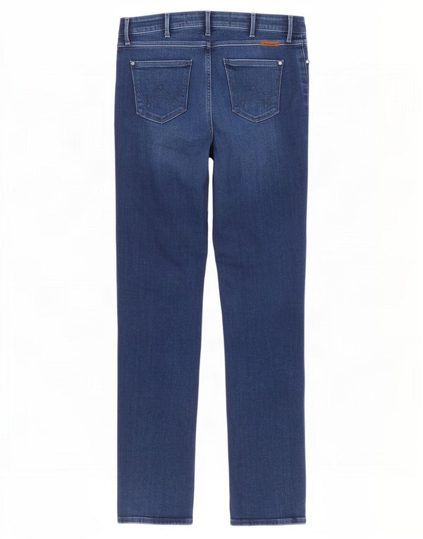 Wrangler Womens Drew Slim Straight Jeans W27 L30 Blue Cotton