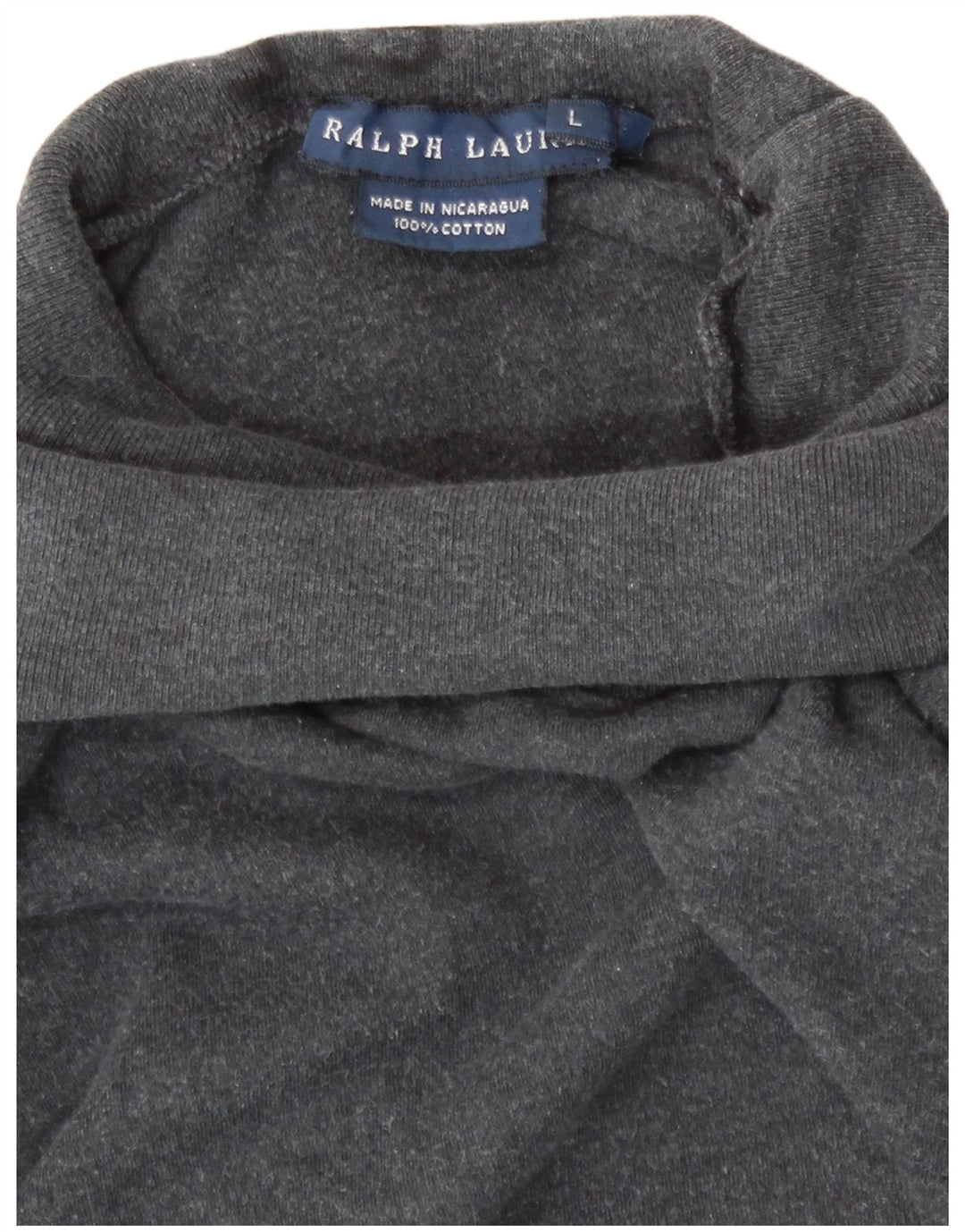 Ralph Lauren Womens Top Long Sleeve UK 14 Large Grey Cotton