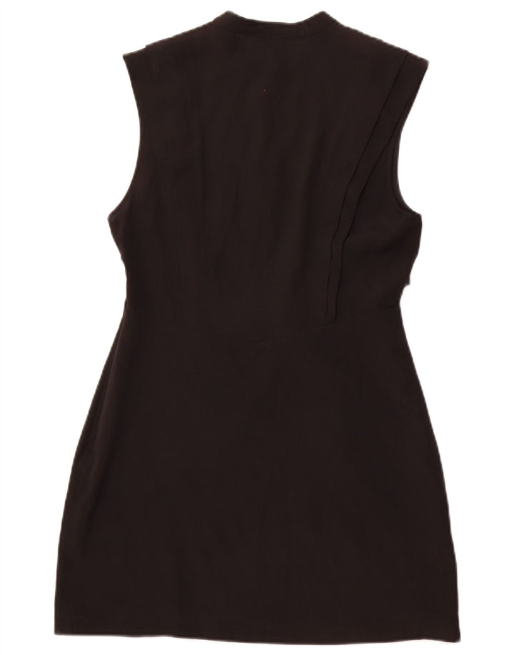 TED BAKER Womens Sleeveless A-Line Dress Size 2 Small Black Colourblock