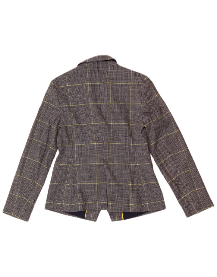 Boden Womens Petite Blazer Jacket UK 10 Small Navy Blue Houndstooth