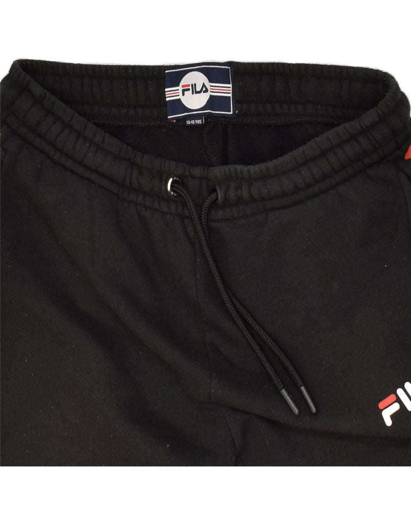 FILA Boys Graphic Sport Shorts 13-14 Years Black Polyester | Vintage Fila | Thrift | Second-Hand Fila | Used Clothing | Messina Hembry 