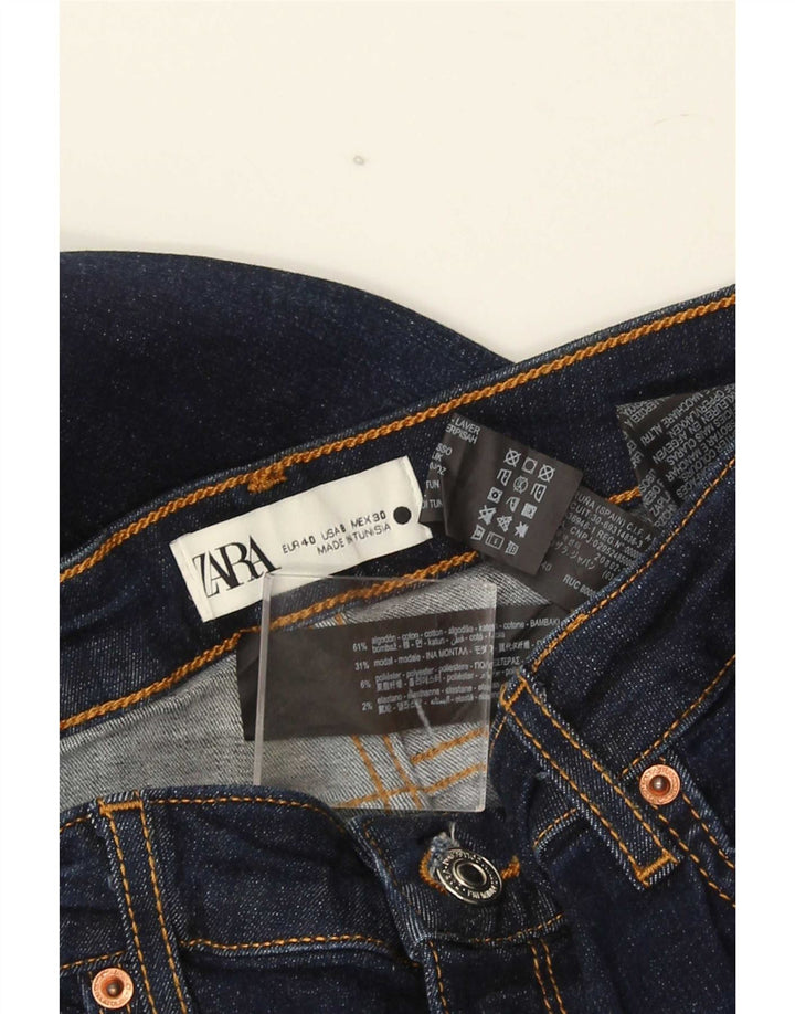 Zara Womens Slim Flared Jeans EU 40 Medium W30 L32 Navy Blue Cotton