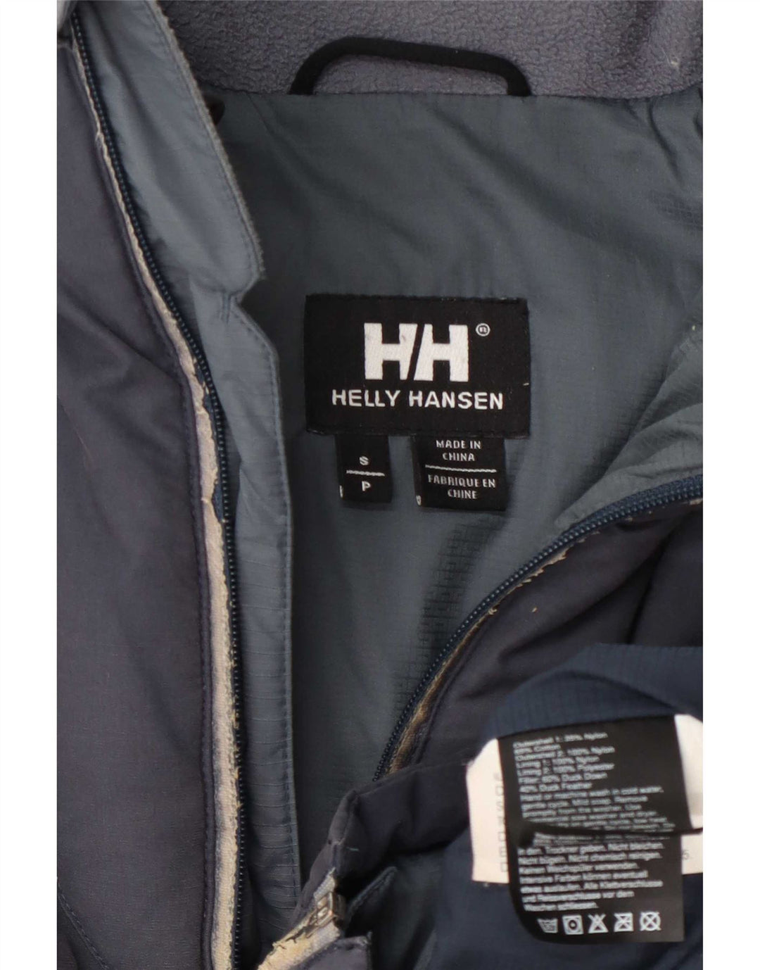 Helly Hansen Mens Padded Jacket UK 36 Small Navy Blue Colourblock Nylon