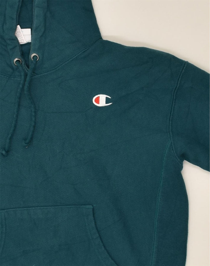 CHAMPION Mens Hoodie Jumper Small Green Cotton | Vintage Champion | Thrift | Second-Hand Champion | Used Clothing | Messina Hembry 