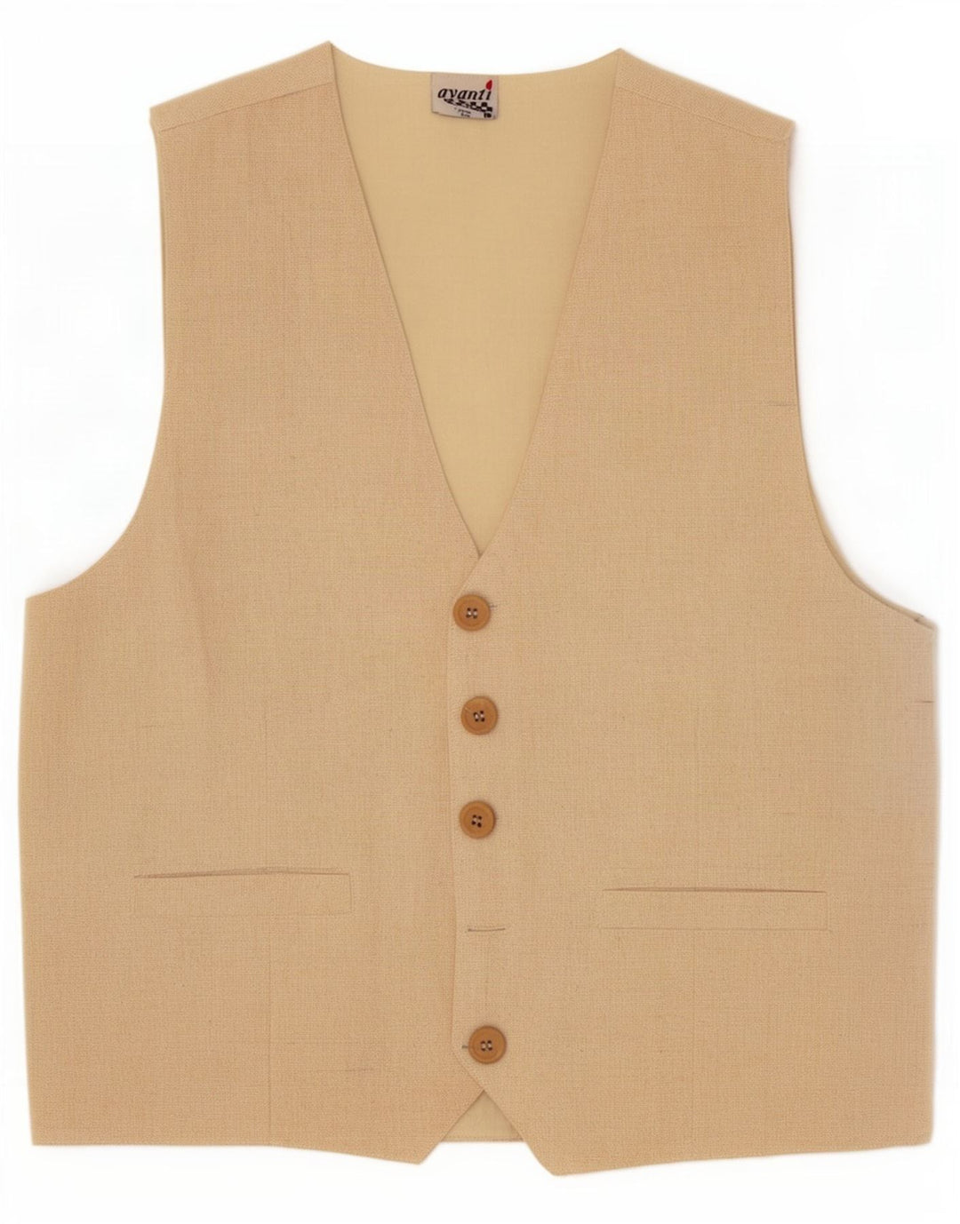 Avanti Mens Waistcoat Medium Beige Cotton
