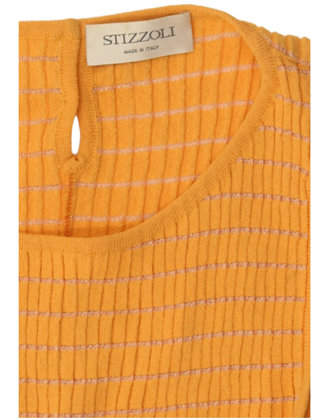 STIZZOLI Womens Crop Vest Top UK 2 2XS Orange Striped