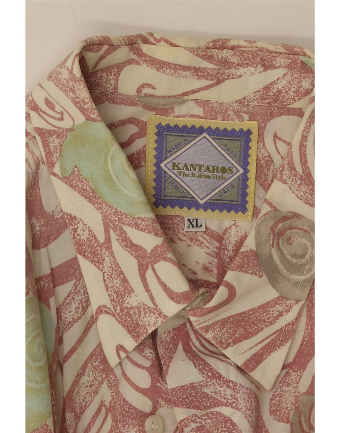 Kantaros Mens Abstract Pattern Shirt XL Multicoloured