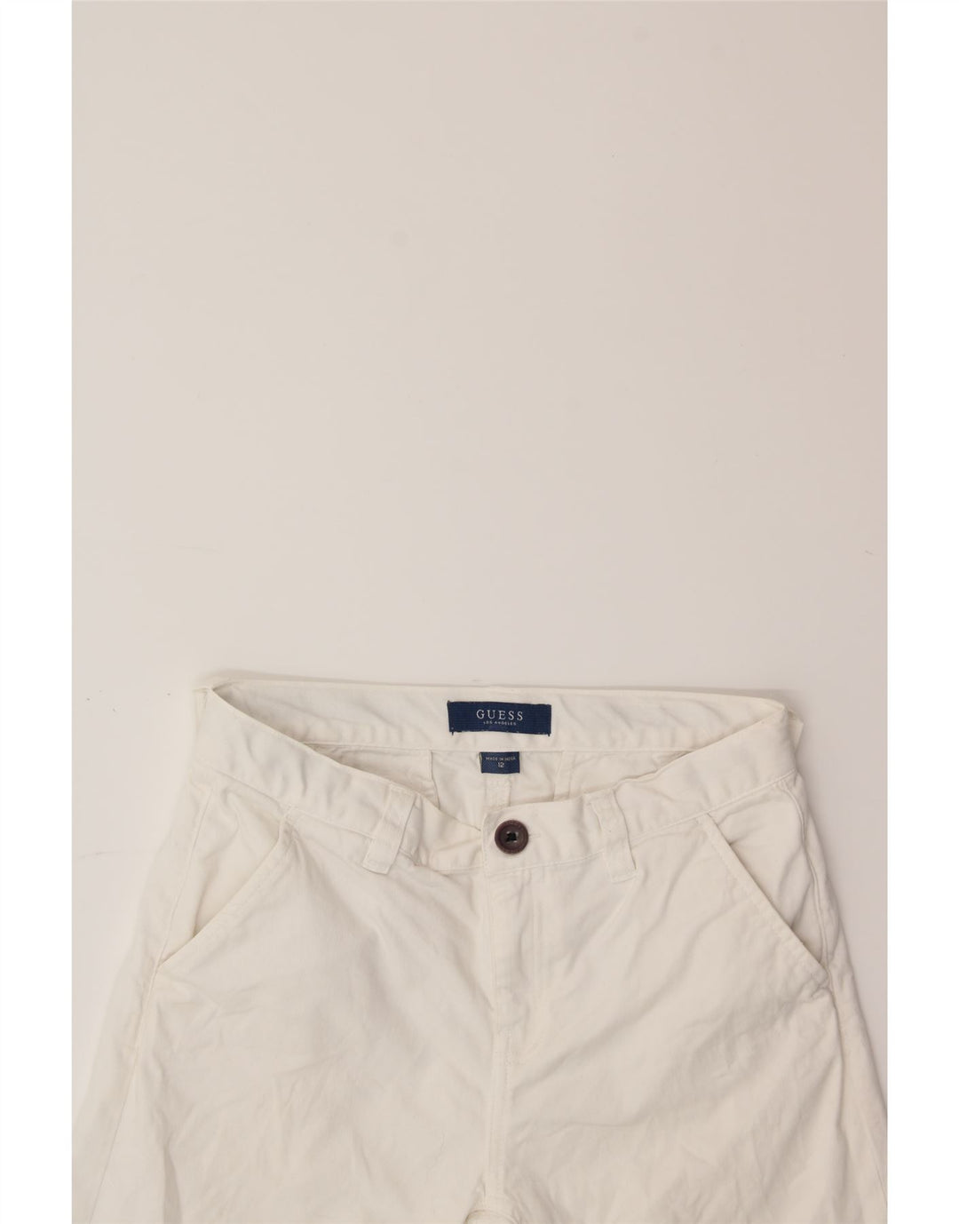 GUESS Boys Chino Shorts 11-12 Years W26 White Cotton Vintage Guess and Second-Hand Guess from Messina Hembry 