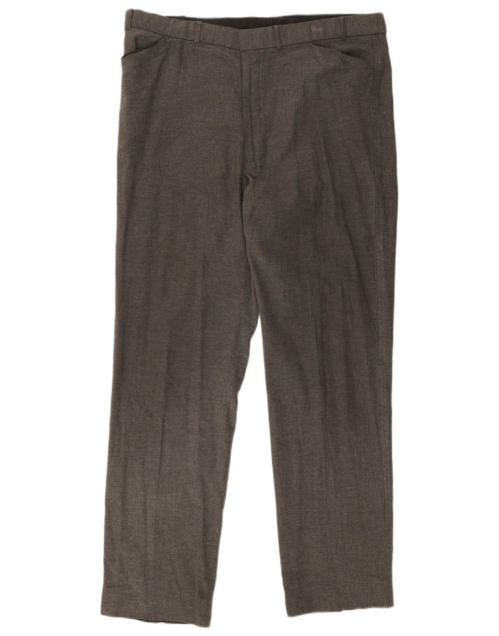 Marks & Spencer Mens Straight Casual Trousers W40 L33 Grey Viscose
