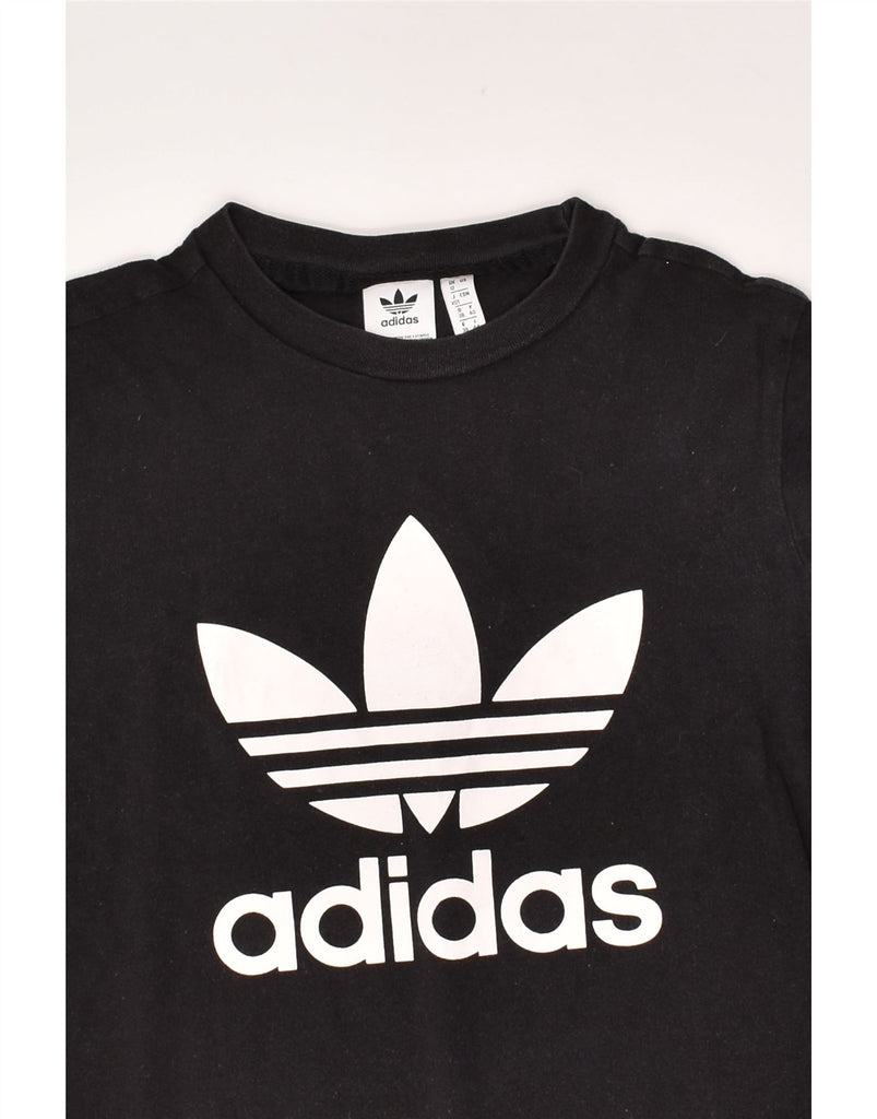 ADIDAS Womens Graphic T-Shirt Top UK 12 Medium  Black Cotton | Vintage Adidas | Thrift | Second-Hand Adidas | Used Clothing | Messina Hembry 