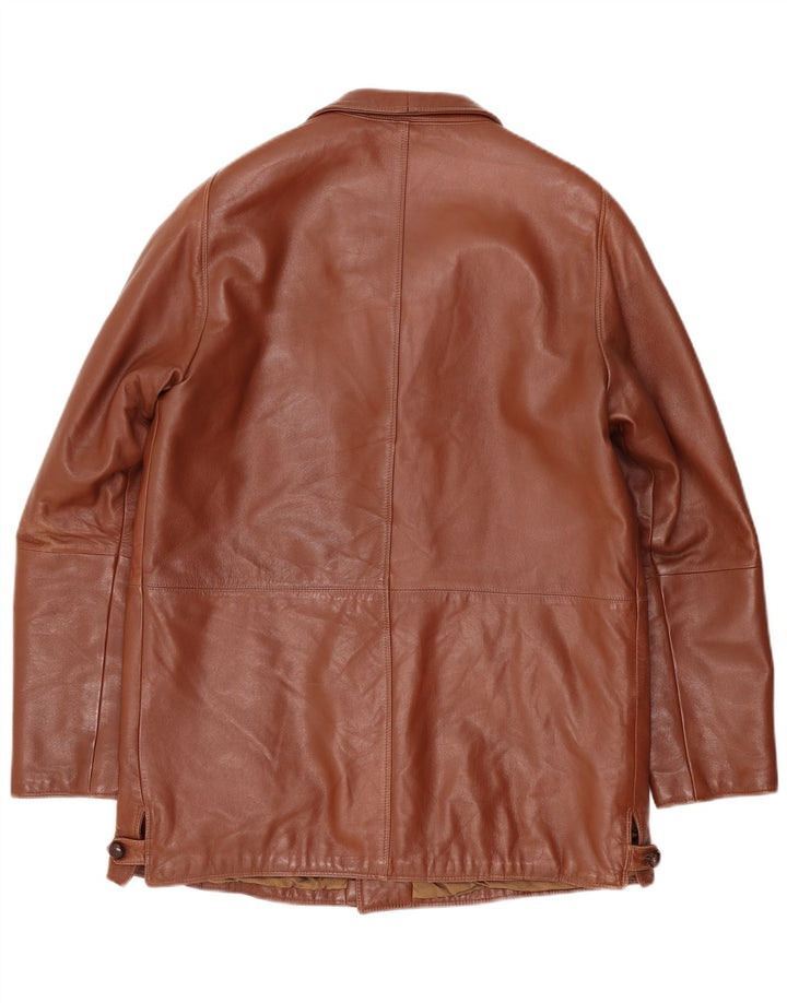 Scout Mens Leather Jacket UK 40 Large Brown
