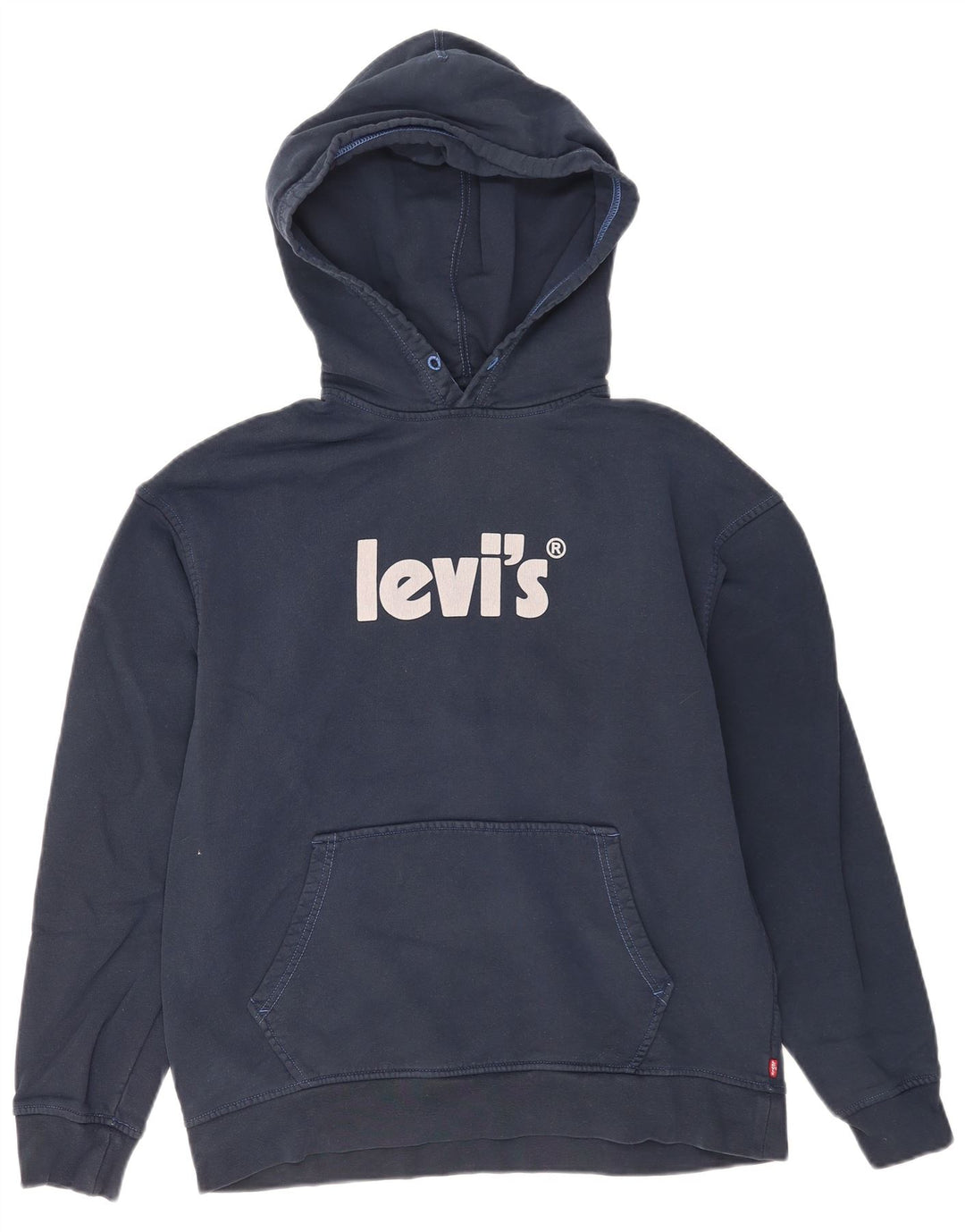 Levi's Mens Graphic Hoodie Jumper Medium Navy Blue Cotton