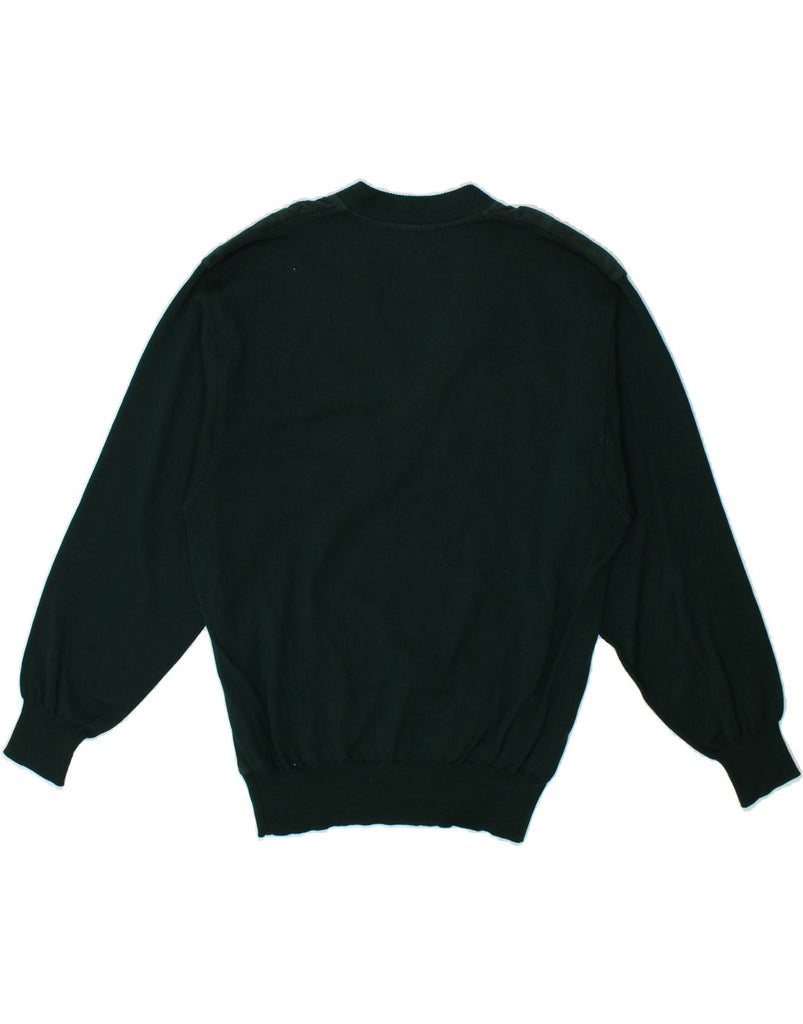 DALMINE Mens V-Neck Jumper Sweater IT 48 Small Green Wool | Vintage DALMINE | Thrift | Second-Hand DALMINE | Used Clothing | Messina Hembry 