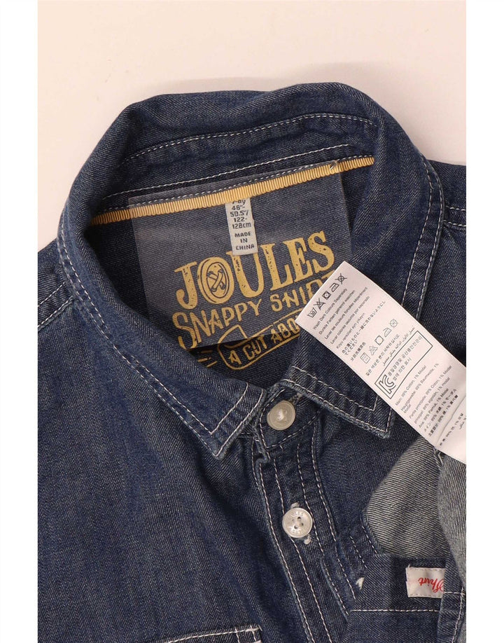 Joules Boys Denim Shirt 7-8 Years Navy Blue Cotton