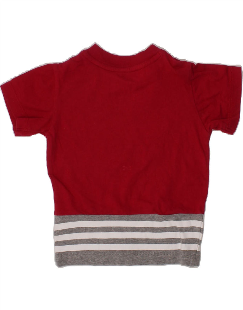 ADIDAS Baby Girls Graphic T-Shirt Top 12-18 Months Burgundy Colourblock Vintage Adidas and Second-Hand Adidas from Messina Hembry 