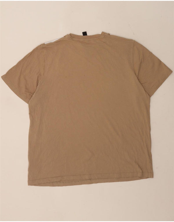 Adidas Mens T-Shirt Top XL Brown Cotton