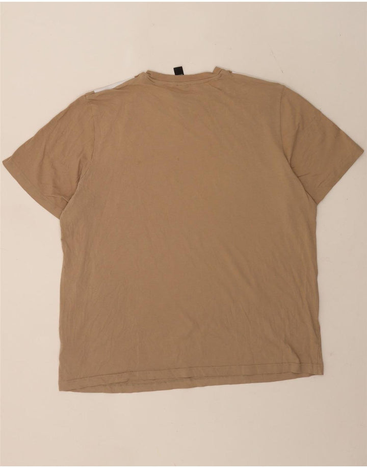 Adidas Mens T-Shirt Top XL Brown Cotton