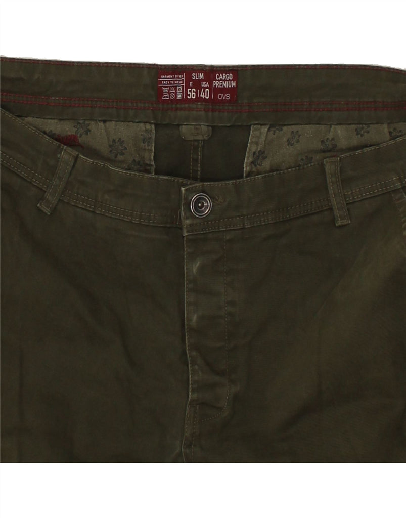 OVS Mens Slim Cargo Trousers W40 L28 Khaki Cotton | Vintage OVS | Thrift | Second-Hand OVS | Used Clothing | Messina Hembry 