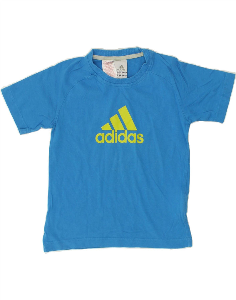 ADIDAS Boys Graphic T-Shirt Top 7-8 Years Blue Cotton | Vintage Adidas | Thrift | Second-Hand Adidas | Used Clothing | Messina Hembry 