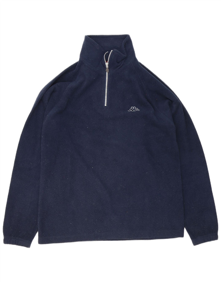 Kappa Mens Zip Neck Fleece Jumper Medium Navy Blue Polyester