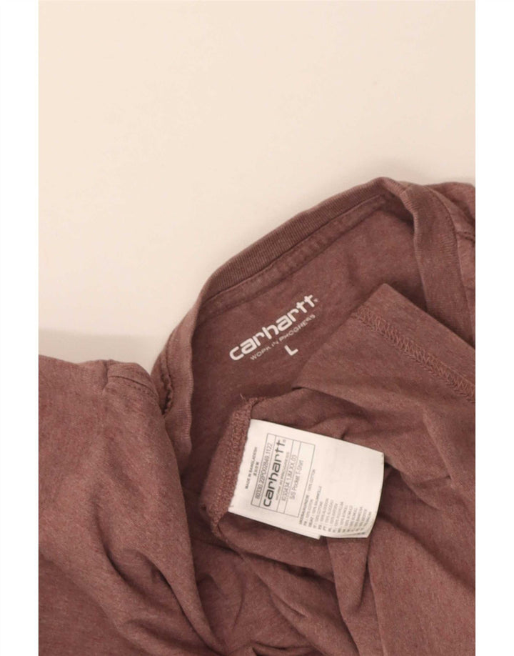 Carhartt Mens T-Shirt Top Large Maroon Cotton