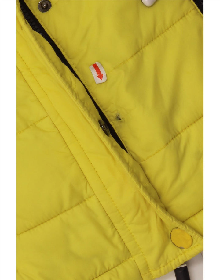 SUPERDRY Womens Hooded Padded Jacket UK 14 Medium Yellow Nylon