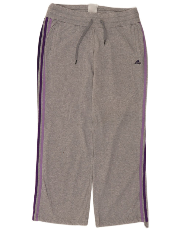 ADIDAS Womens Climalite Tracksuit Trousers UK 12/14 Medium  Grey Cotton