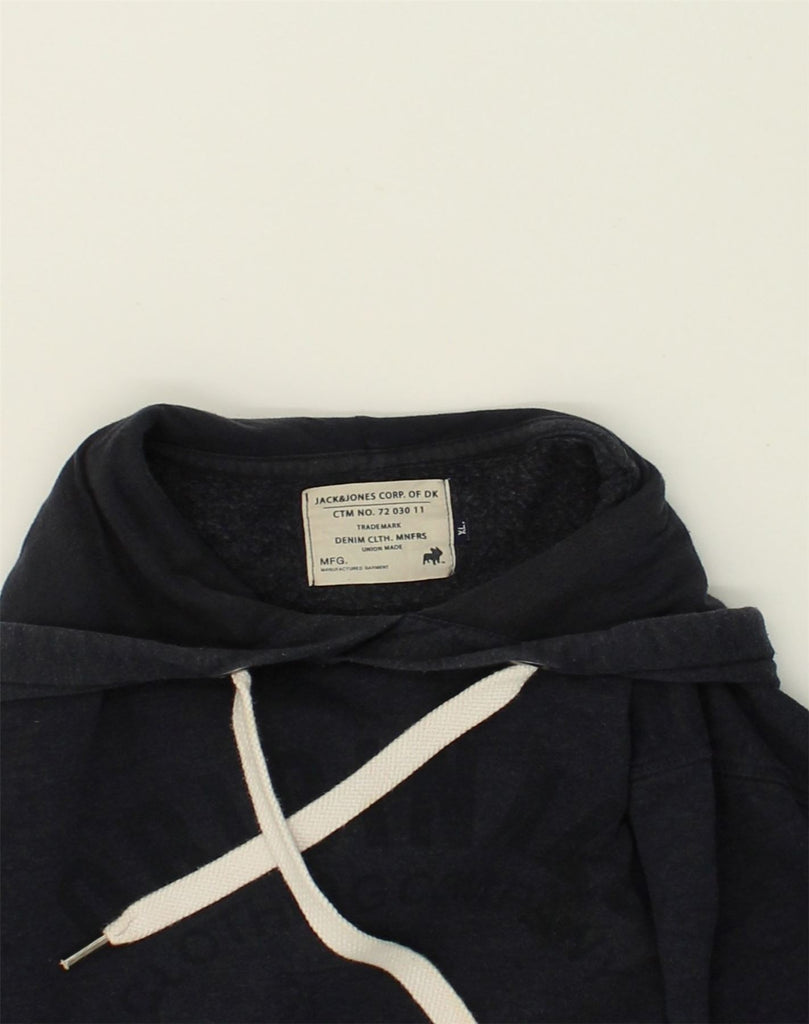 JACK & JONES Mens Hoodie Jumper XL Black Cotton | Vintage Jack & Jones | Thrift | Second-Hand Jack & Jones | Used Clothing | Messina Hembry 