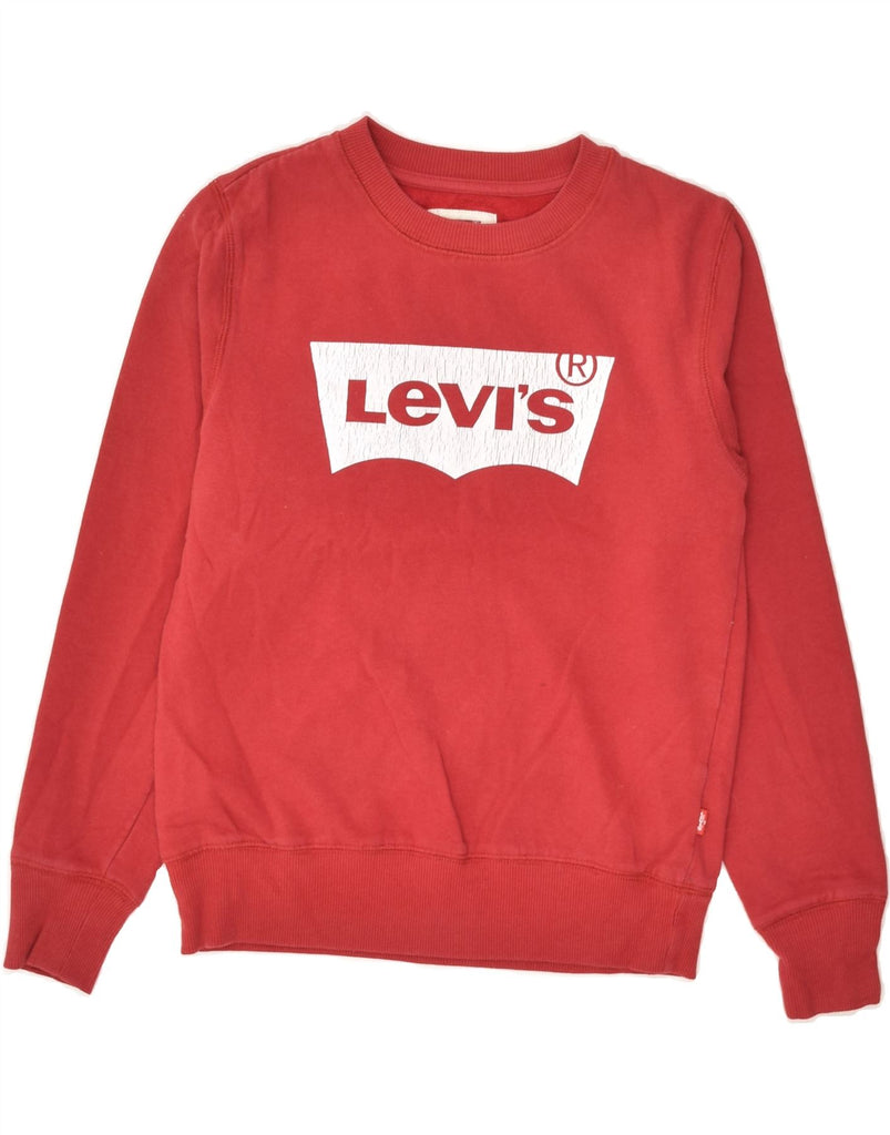 LEVI'S Boys Graphic Sweatshirt Jumper 9-10 Years Red Cotton | Vintage Levi's | Thrift | Second-Hand Levi's | Used Clothing | Messina Hembry 