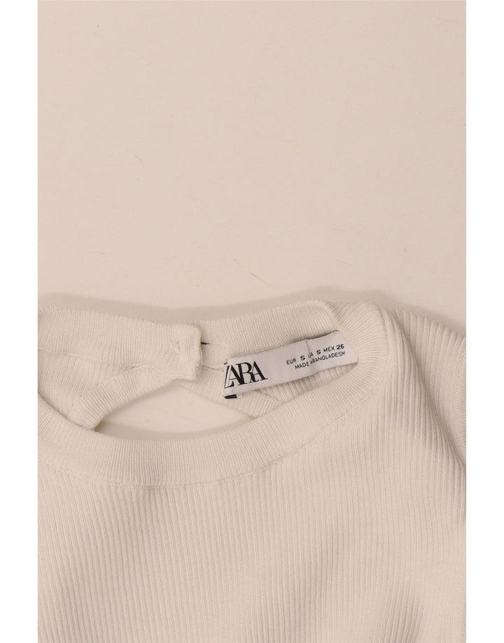 ZARA Womens Sleeveless Jumper Dress UK 8 Small White