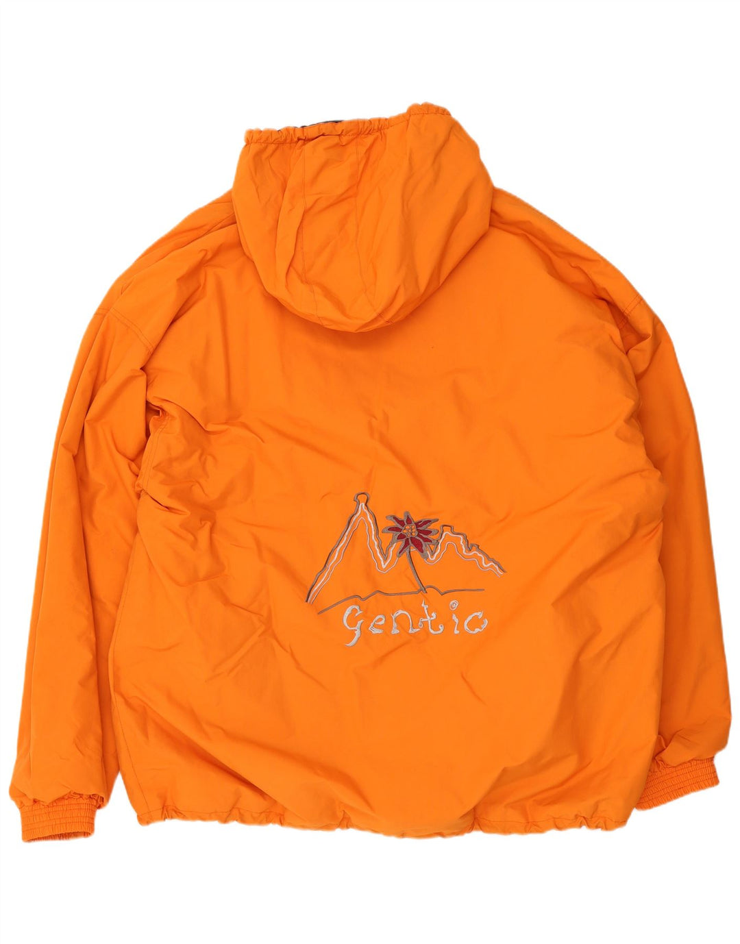 Vintage Mens Hooded Windbreaker Jacket UK 44 2XL Orange Polyamide