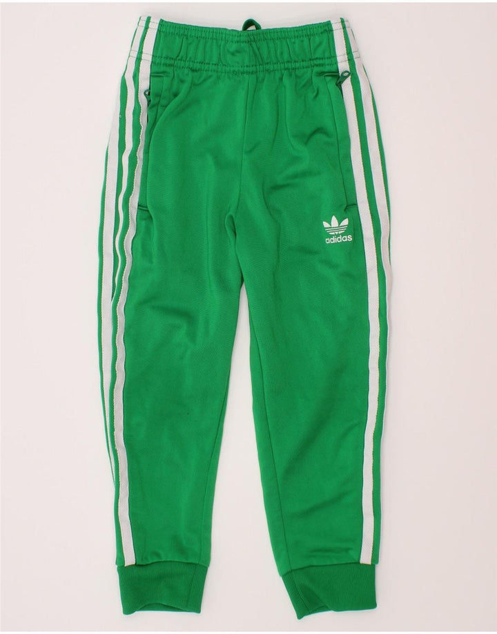 Adidas Boys Full Tracksuit 4-5 Years  Green Polyester