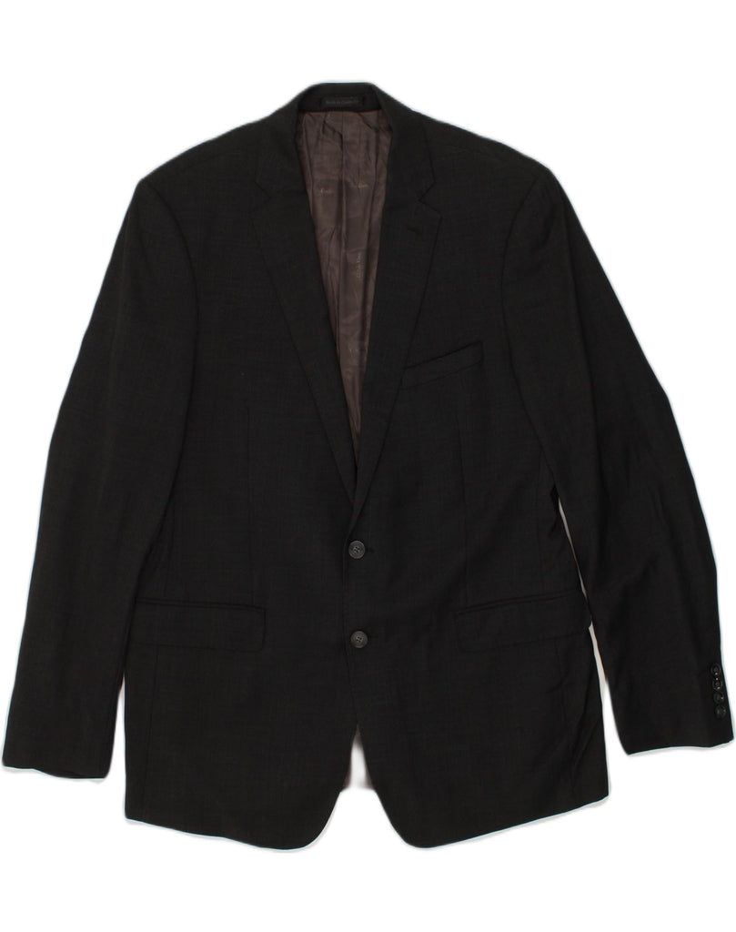 CALVIN KLEIN Mens 2 Button Blazer Jacket IT 46 Small Black Wool | Vintage Calvin Klein | Thrift | Second-Hand Calvin Klein | Used Clothing | Messina Hembry 