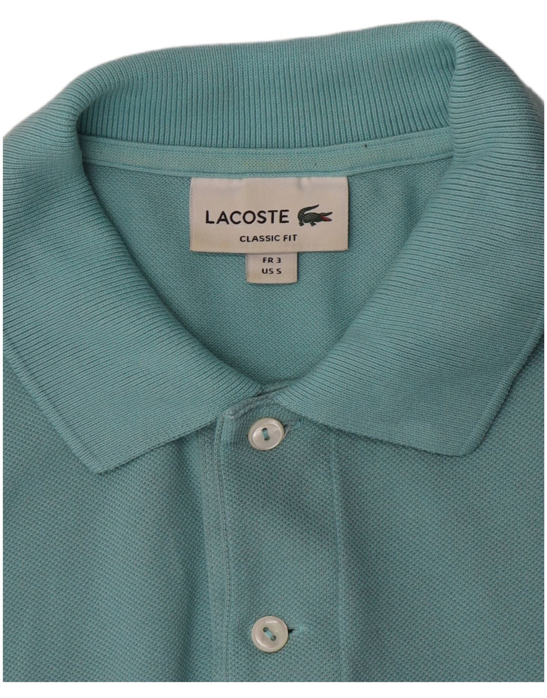 Lacoste Mens Polo Shirt Size 3 Small Turquoise