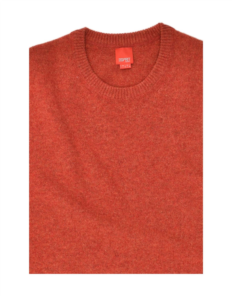 ESPRIT Mens Crew Neck Jumper Sweater Large Orange Lambswool | Vintage Esprit | Thrift | Second-Hand Esprit | Used Clothing | Messina Hembry 