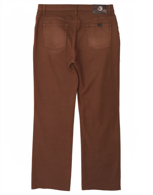 Trussardi Jeans Mens Straight Casual Trousers W34 L31 Brown