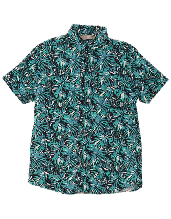 Mountain Warehouse Mens Short Sleeve Shirt Medium Turquoise Floral Hawaiian