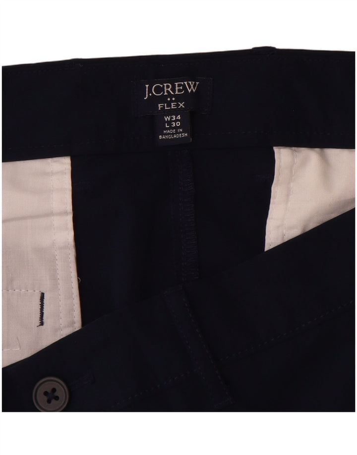 J. Crew Mens Flex Slim Chino Trousers W34 L30 Navy Blue Polyester