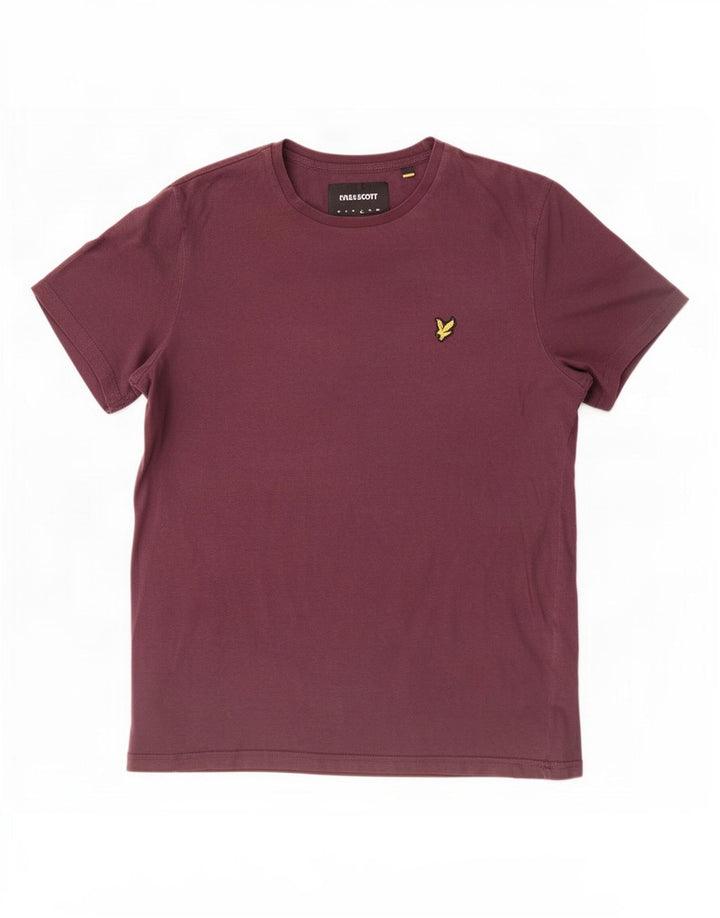 Lyle & Scott Mens T-Shirt Top Large Maroon Cotton